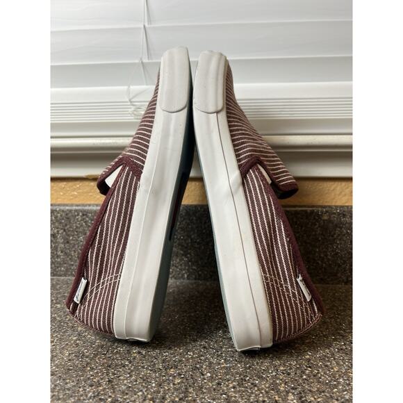 Converse Jack Purcell Burgundy Striped Slip On Mens 9 Sneaker Skate Shoes Casual - Picture 4 of 11